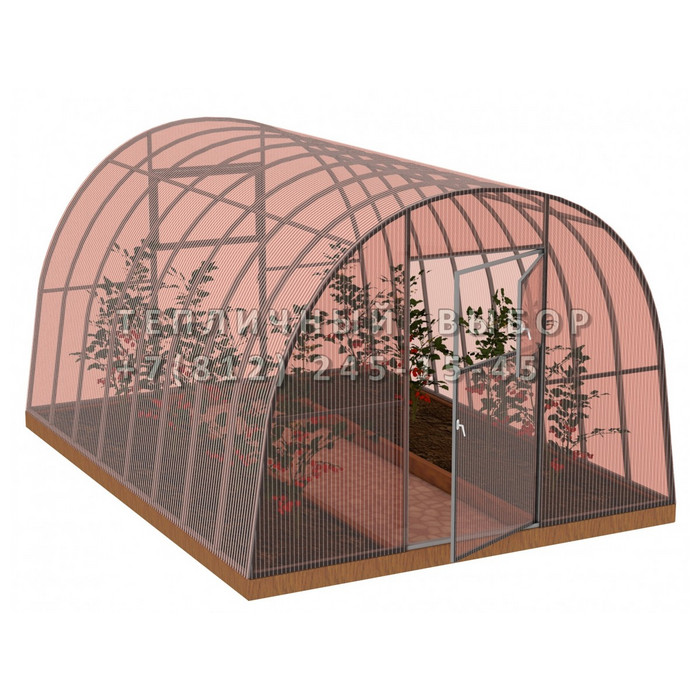 Теплица из поликарбоната-фито Усиленная Арочная 3х10 h=2.1 м профиль 25х25 мм