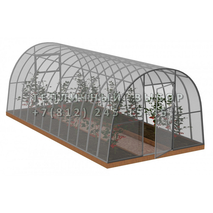 Теплица из поликарбоната Усиленная Арочная 3,5х12 h=2 м профиль 30х30 мм